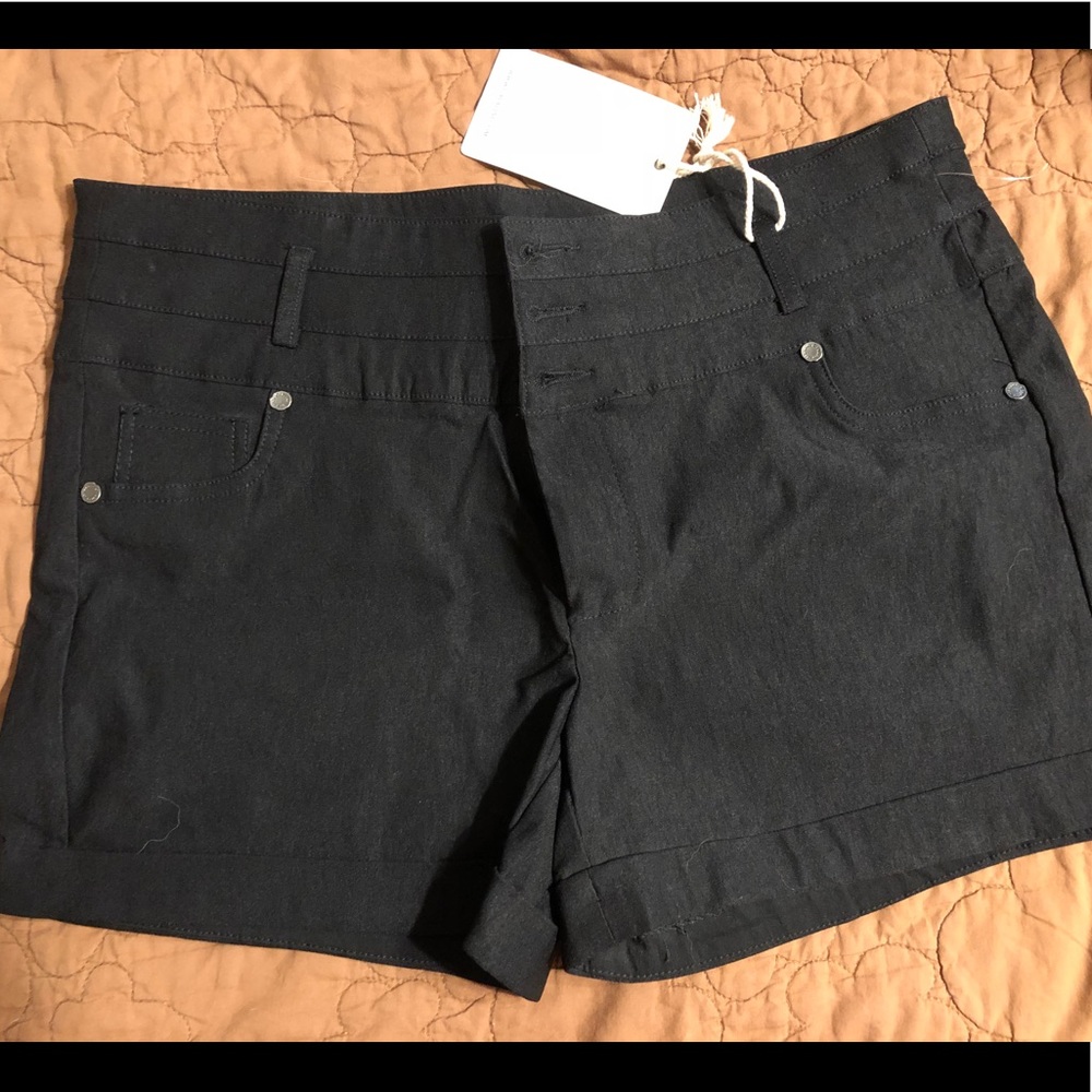High waisted black shorts
